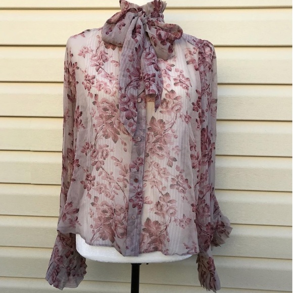 NWT Zimmermann Unbridled Tie Neck Blouse - Picture 5 of 8